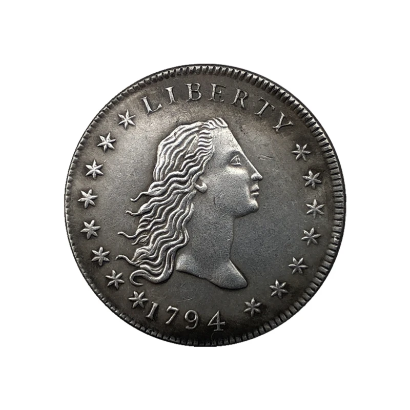 America US Coin 1794 Flowing Hair Dollar Silver Plated Copy Coin