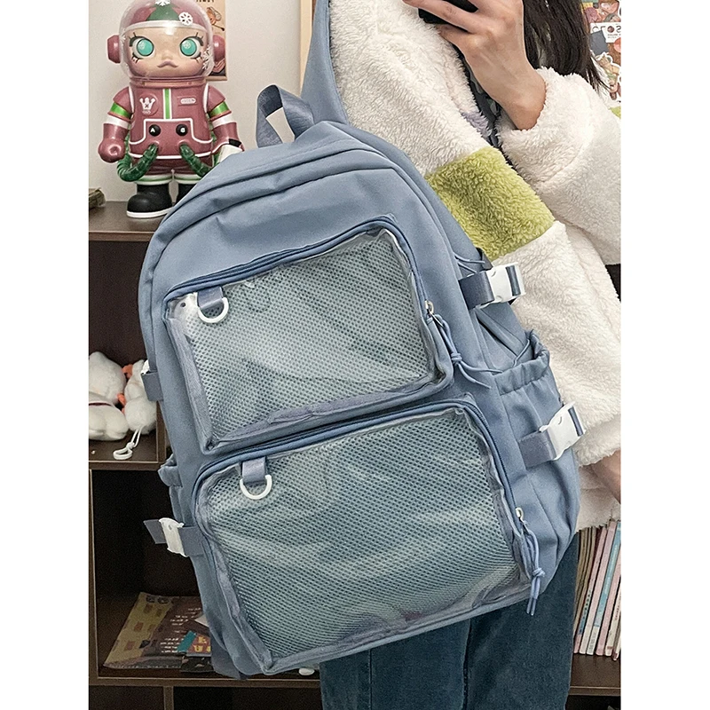 

Japanese Style Transparent Ita Bag for Girls Comic Cons Large Capacity Women Backpack School Bags for College Student JK 백팩