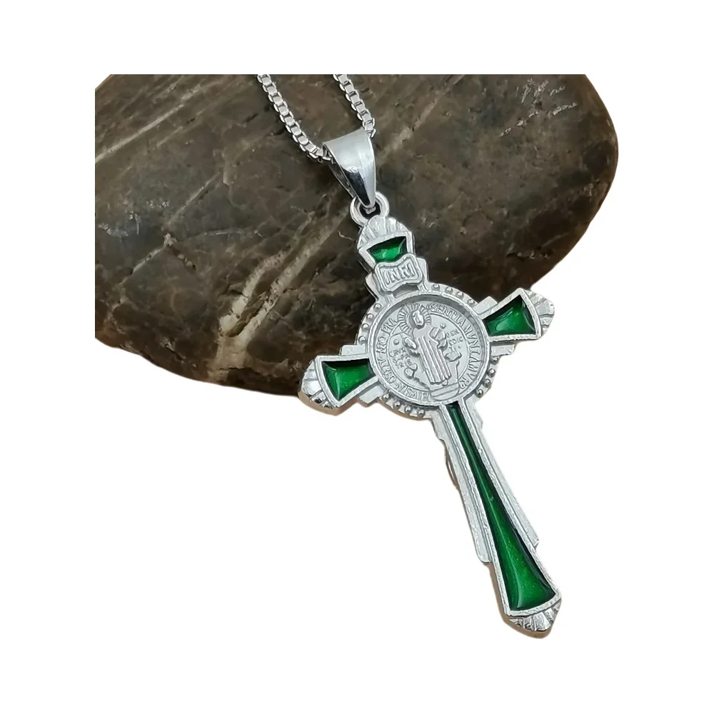 10Pcs Fashionable Retro Alloy Drip Oil Cross Pendant Necklace For Both Men Women's Christmas Celebration Gift A-890d