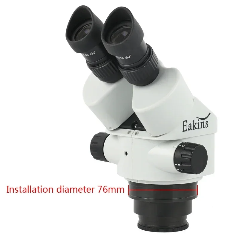 Binocular Microscope Magnification Continuous Zoom 7X-45X Stereo Microscope Head + WF10X/20mm Eyepiece For Phone PCB Soldering