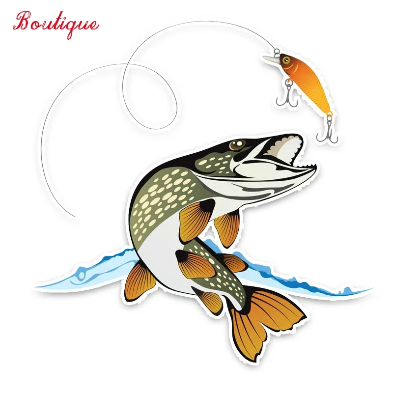 

Waterproof cover scratch interesting animal fish fishing modeling decoration car stickers,20cm