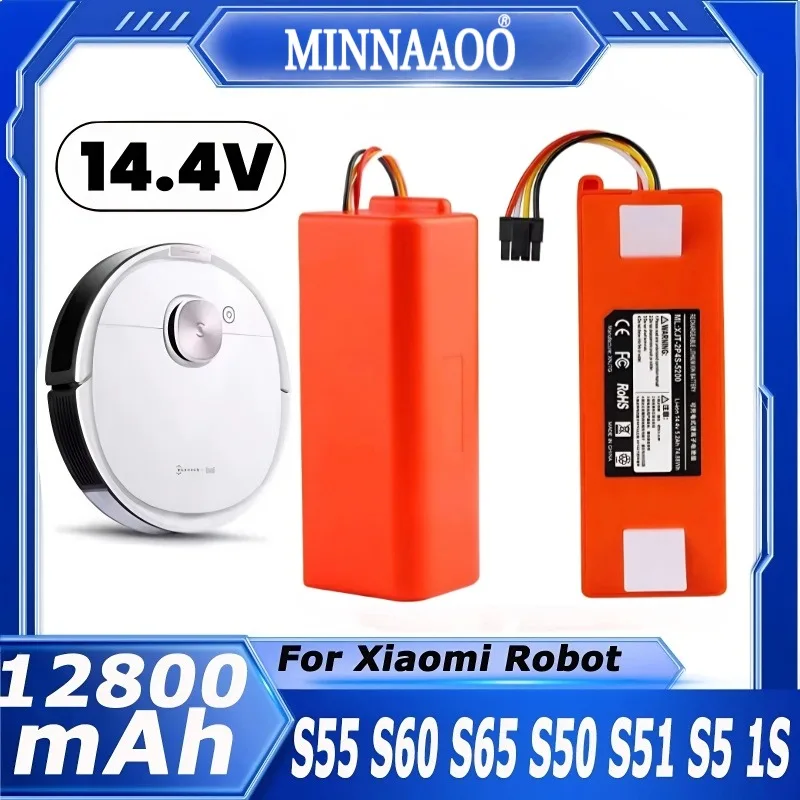

XJT-2P4S-5200S 14.4V Robotic Vacuum Cleaner Replacement Battery for Xiaomi Roborock S55 S60 S65 S50 S51 S5 1S 1ST MAX S6 Parts