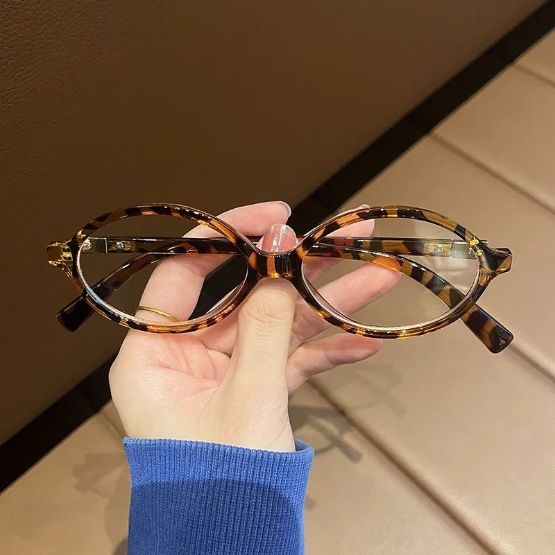 Y2K Oval Anti Blue Light Blocking Glasses Women\'s Clear Anti Radiation Filter Glasses Anti Radiation Eyeglass