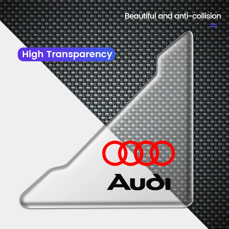 2Pcs Transparent Car Door Corner Cover Anti-Scratch Protection Sticker For Audi A4 A3 A5 A6 A1 A7 A8 Q2 Q3 Q5 Q7 Q8 RS S Line