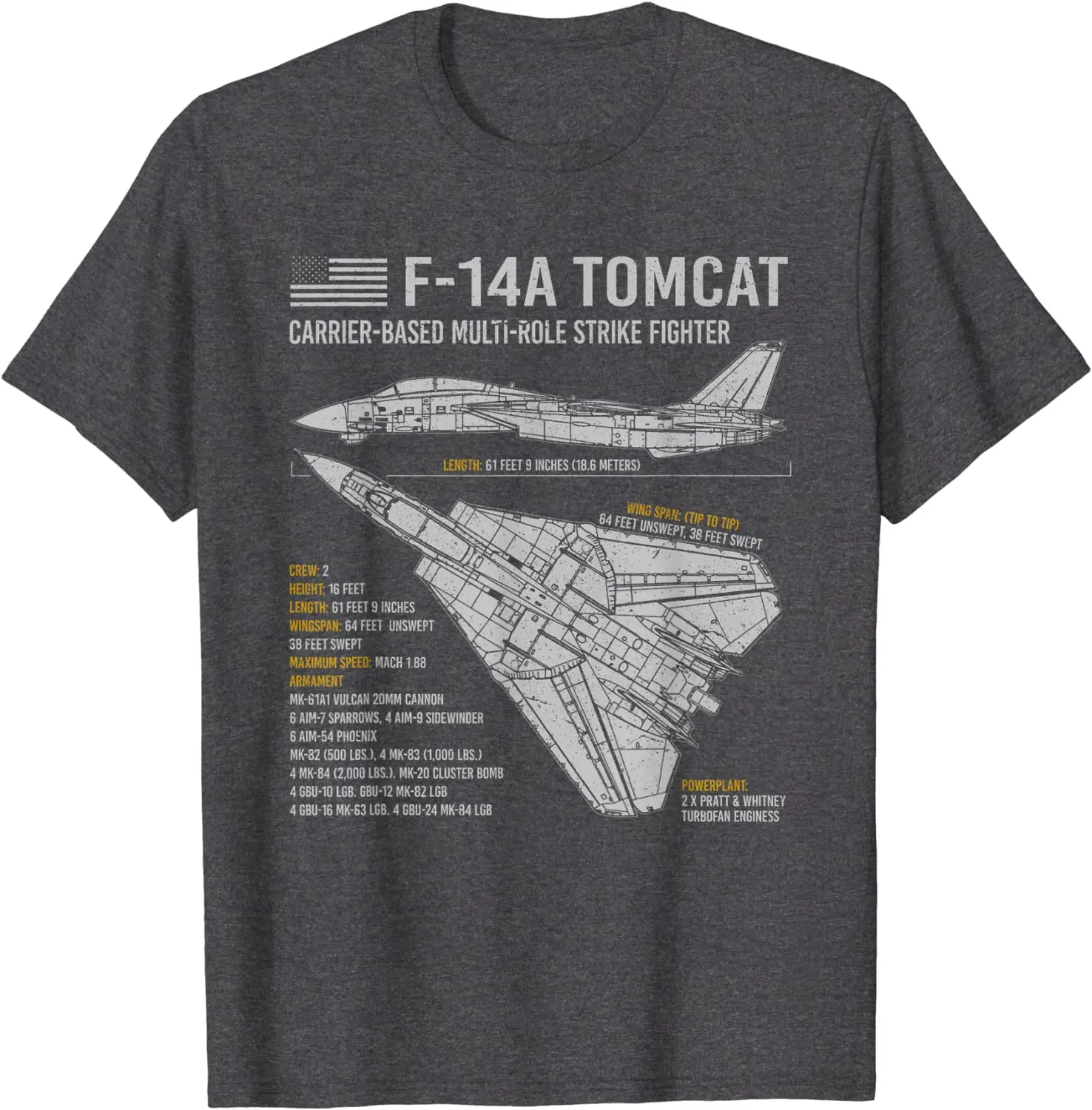 F-14 Tomcat F14 Aircraft Airplane Blueprint Schematic Men T-Shirt Short Sleeve Casual 100% Cotton O-Neck Summer Shirt