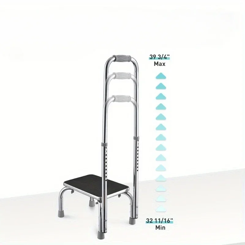مقعد قدم قابل للتعديل مع مقبض 14.5x8.7x9.3/15 بوصة سطح غير قابل للانزلاق خطوة البراز الكبار وكبار السن أثاث المنزل كبار