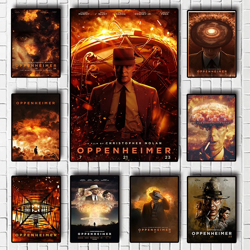 O-Oppenheimer Movie Poster Classic biography movie canvas Printing wall art decoration hanging painting For Home Room Decoration