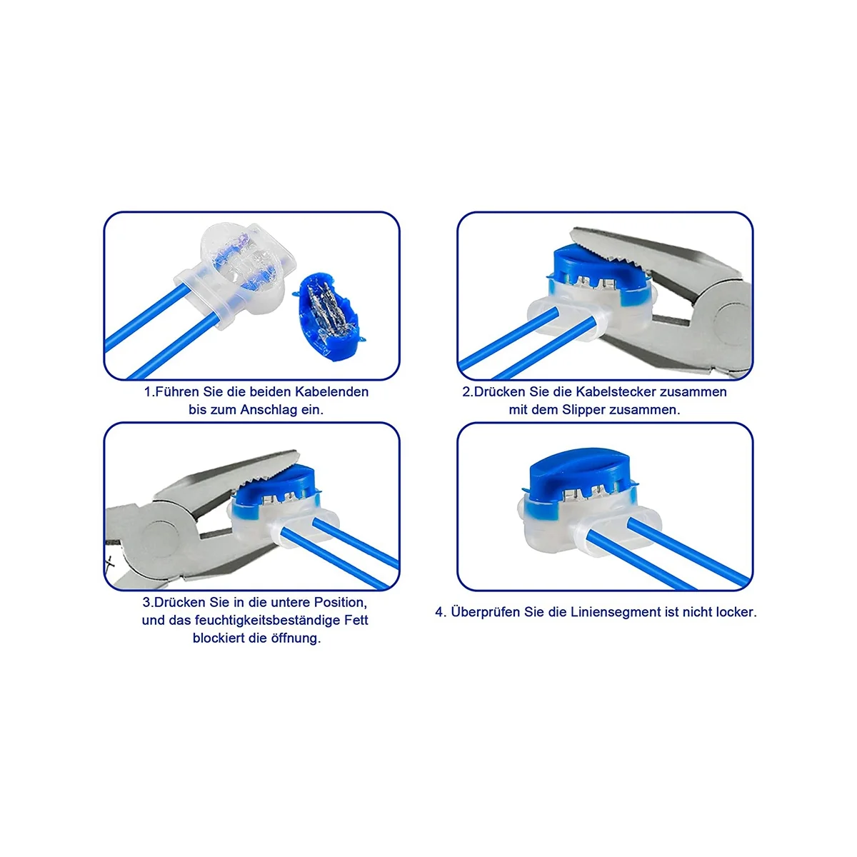 30PCS Cable Connectors for Robotic Lawnmowers, Waterproof Connection Cable with Gel Filling