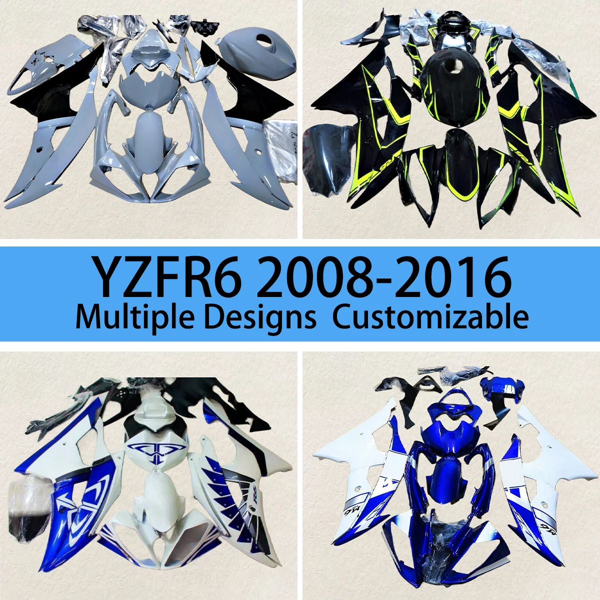 Chinese Fairings for YAMAHA R6 2008 2009 2010 2011 2012 2013 2014 2015 2016 Motorcycle Fairing Bodywork Kit Fit YZF R6