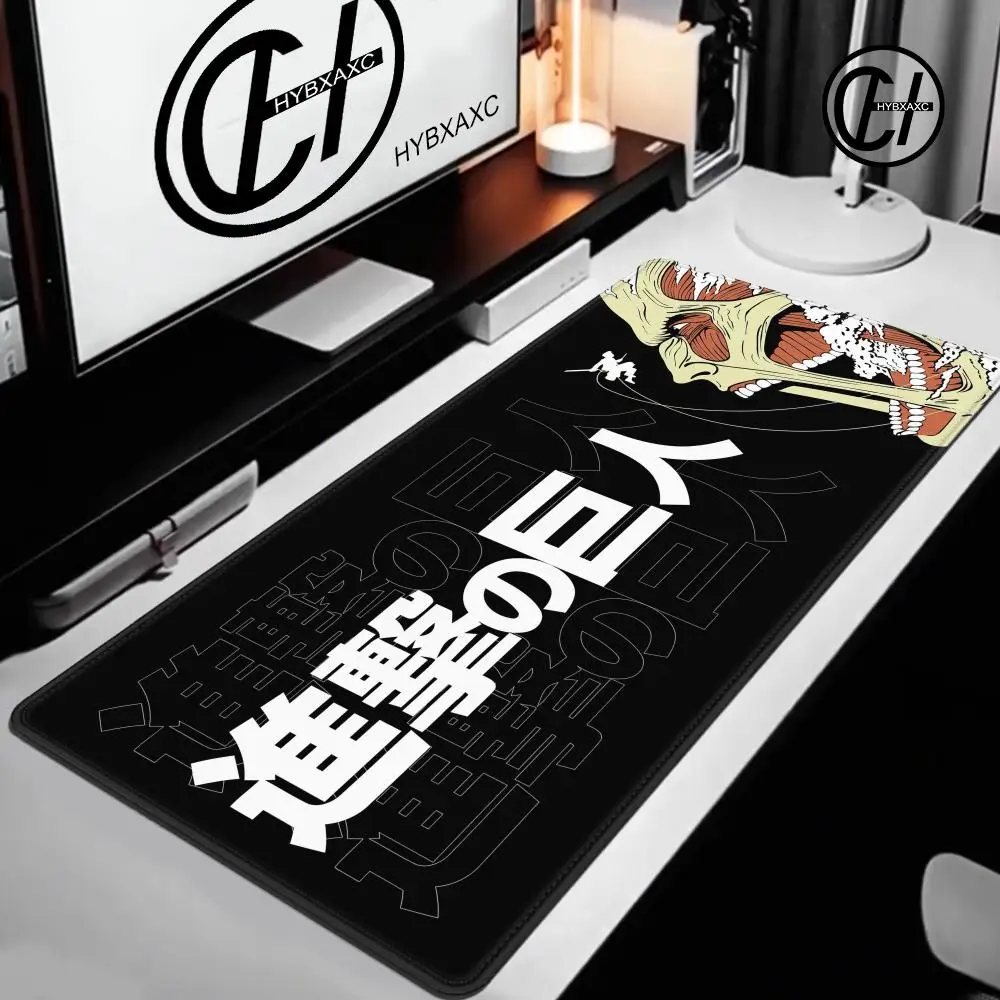 Attack On Titan Mouse Pad Gaming Accessories Keyboard Large Rubber Desk Mat Anime Computer Carpet Pc Gamer Non-slip Mousepad Xxl