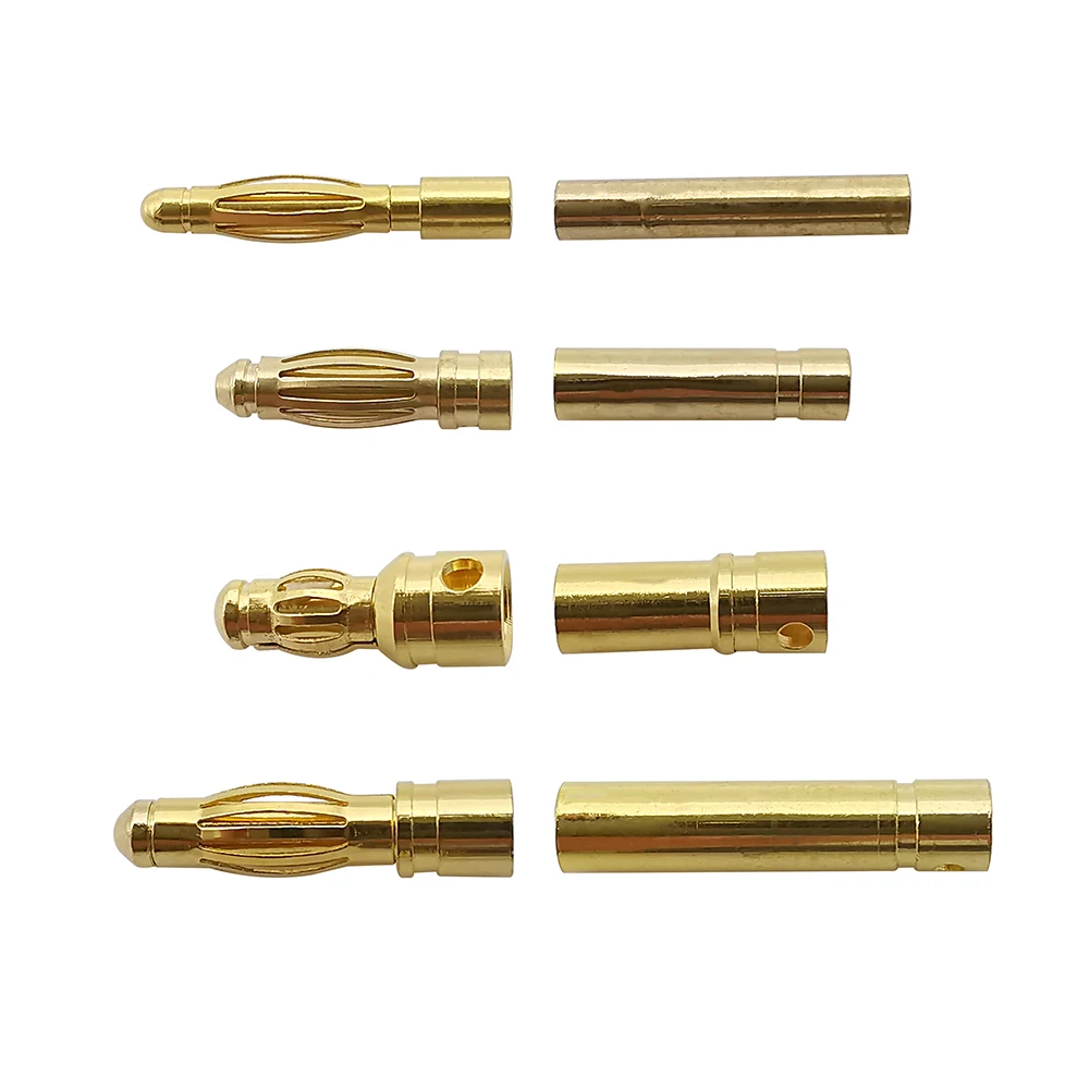 5Pairs Gold Plated Brass 2mm 3mm 3.5mm 4mm 5mm 6mm 8mm Banana Connector Plug Bullet Male Female ESC Lipo RC Battery Plugs