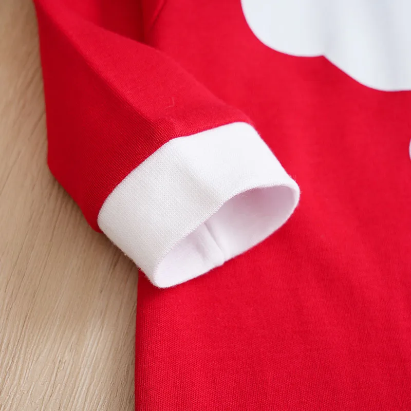 2 قطعة عيد الميلاد الوليد الطفل رومبي الأحمر سانتا طباعة الراحة طويلة الأكمام للجنسين الطفل داخلية 0-18 متر صبي فتاة الملابس المهرجانات