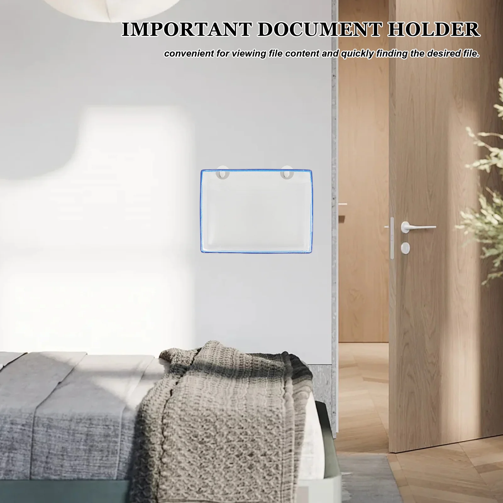 Pouch Mount File Organizer Hanging Folder Plastic Wall File Holder Large Capacity Document Storage Bag Paper Holder For