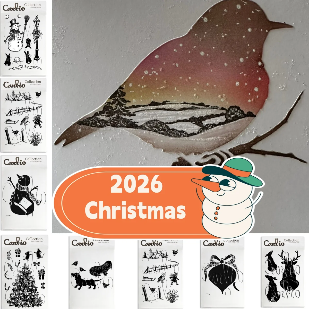 July 2026 Christmas Joy Collection Snowflake Bauble Snowman Clear Stamps Stencil for DIY Decorating Scrapbook Card Embossing