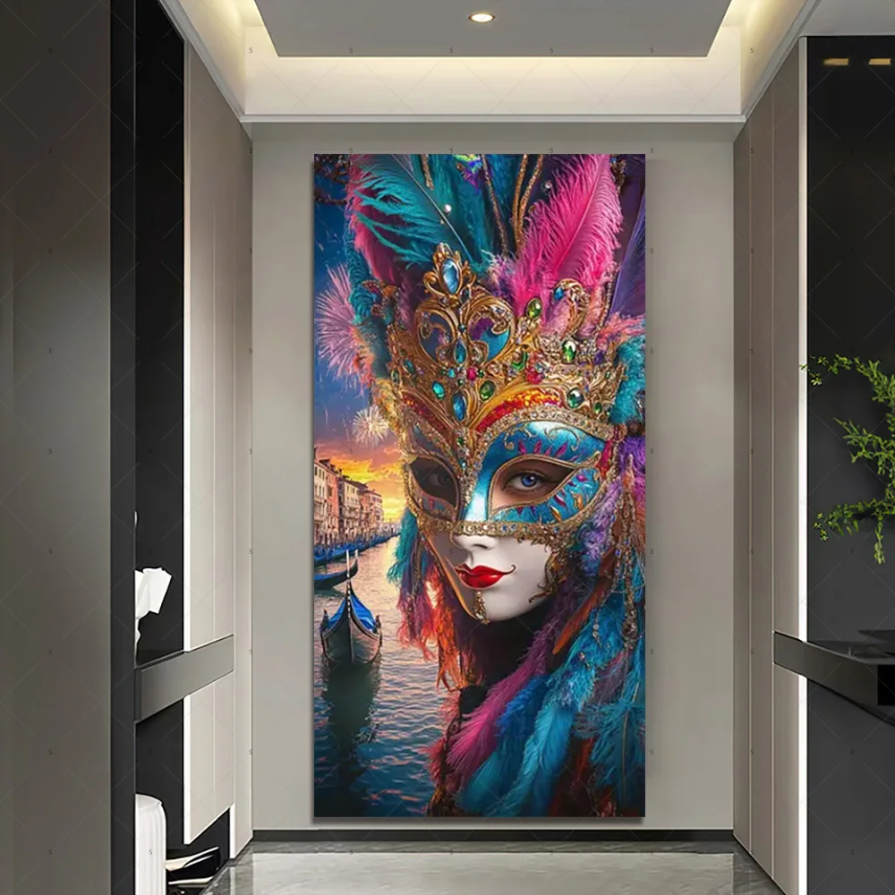 قناع ملون ريشة خلفية البندقية كرنفال موضوع غطاء الباب خلفية ماردي غرا حفلة تنكرية الديكور استوديو الصور #2