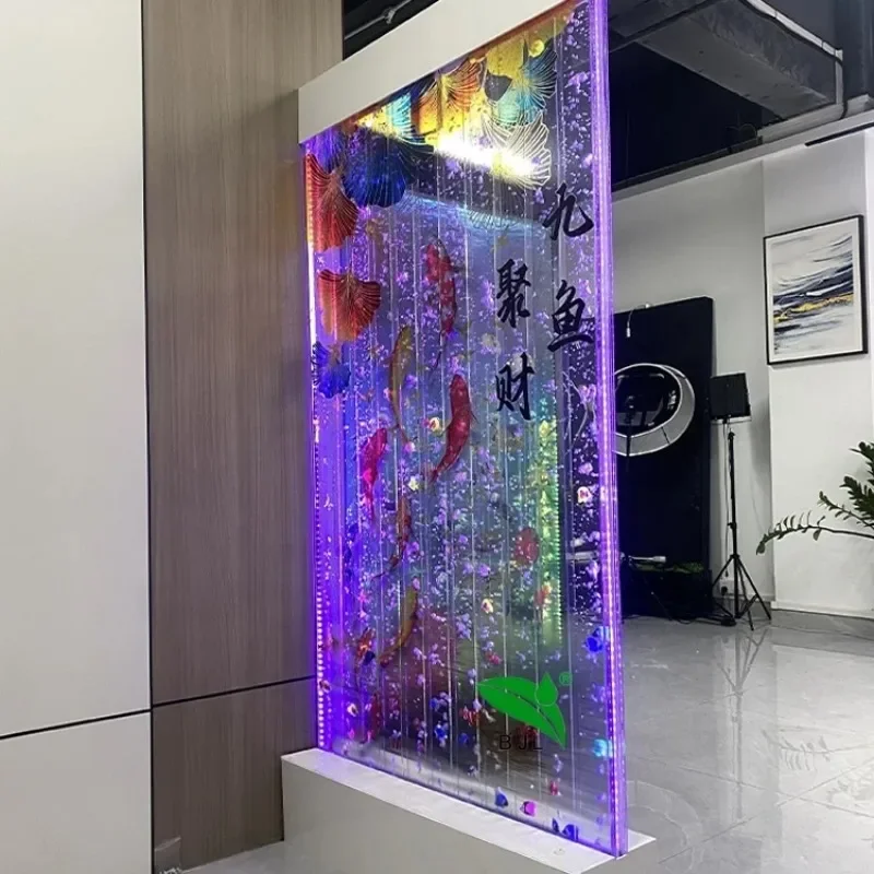 نمط مخصص خلفية غرفة مقسم أدى الاكريليك نافورة الرقص فقاعة جدار الماء