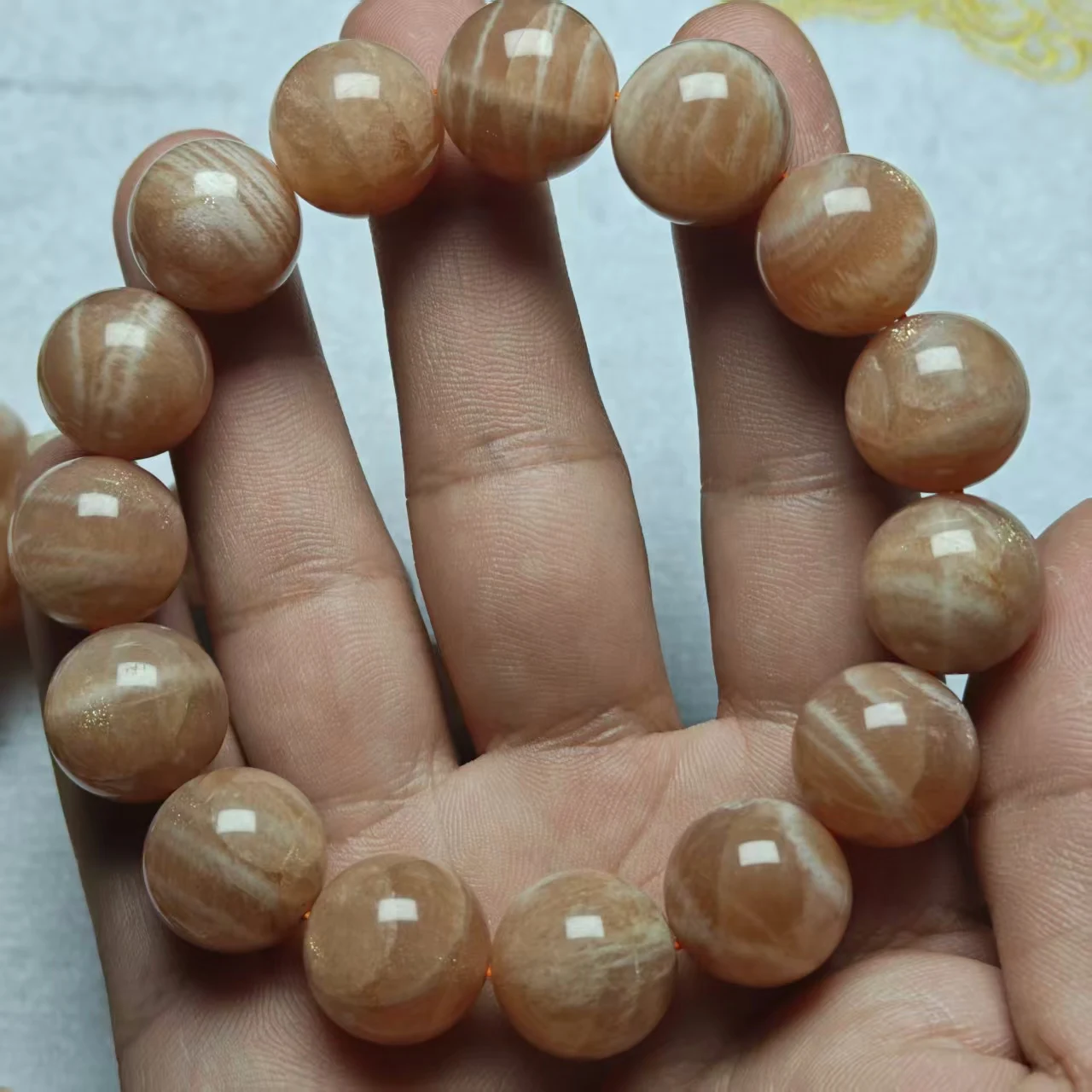 Natürliche 10-16mm AAA Orange Mondstein Glatte Runde Perlen Schmuck DIY Armband Perlen Großhandel Neues Produkt Geschenk – Detail 4