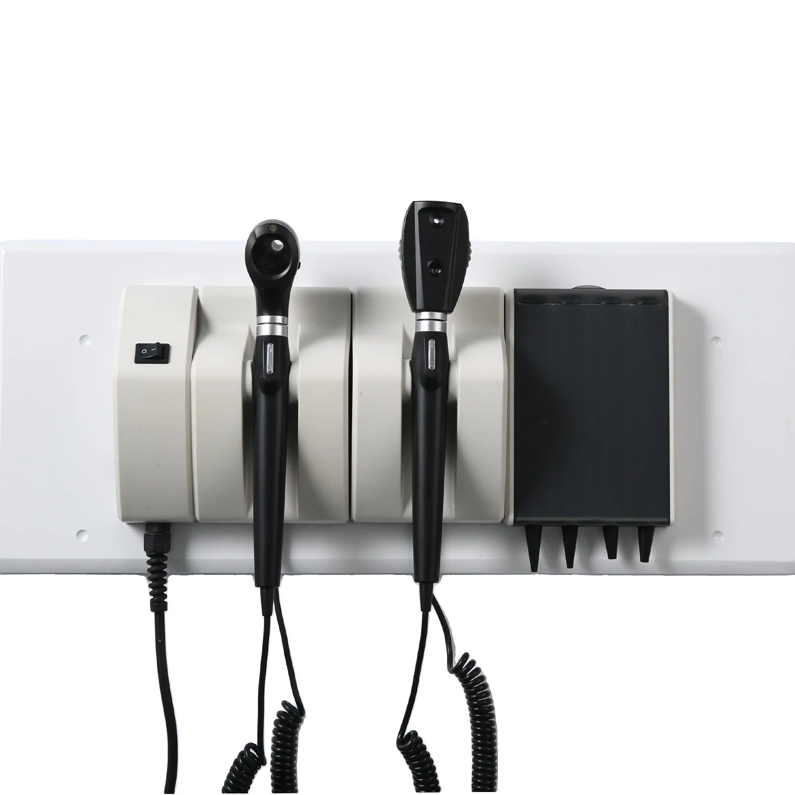 Wall Mounted Diagnostic Set Fiber Optic Otoscope Direct Ophthalmoscope ENT Examination System with Ear Specula Dispenser