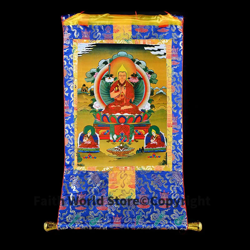 

Wholesale Buddhist supplies-85CM Thang-ga Thangka- efficacious Protection Tibetan Buddhism tsongkhapa Buddha painting