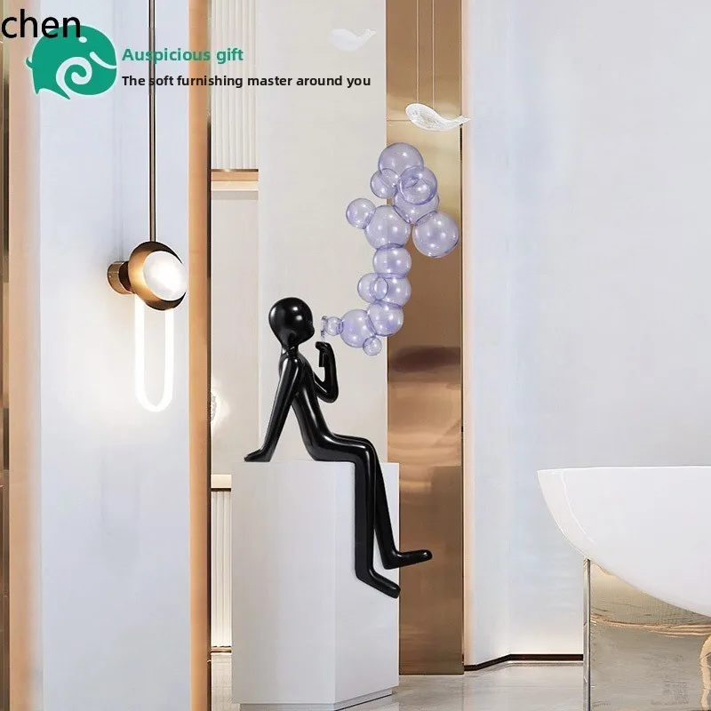 

QZT character ornament floor model room living room entrance decoration device