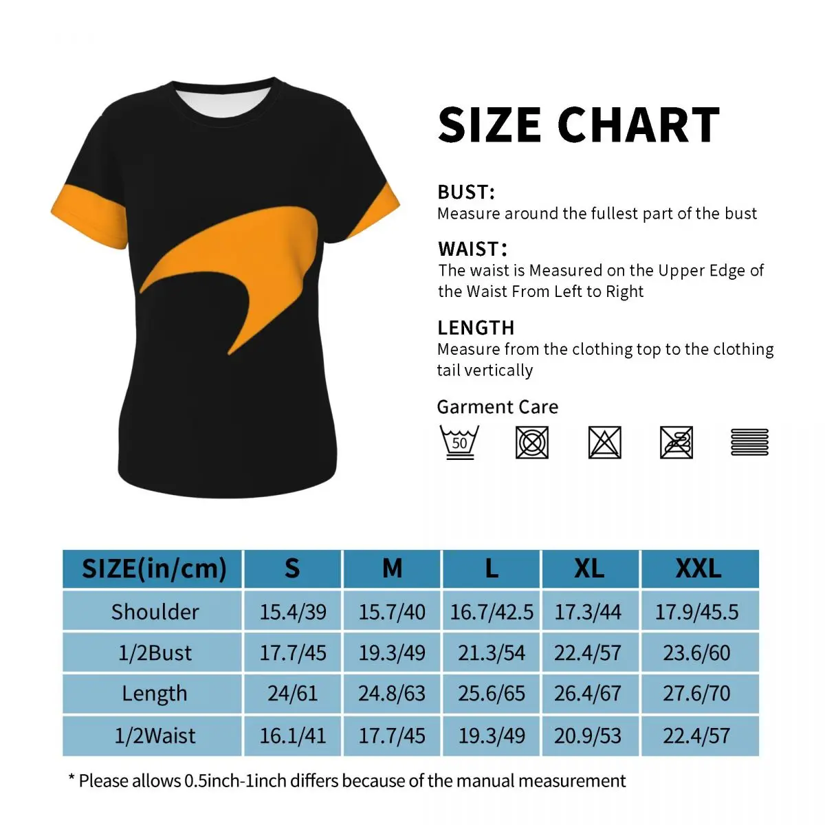 M-McLarens Papaya Logo T-Shirt Women Short Sleeve T Shirts O-Neck Clothes Cotton Summer Tees Streetwear