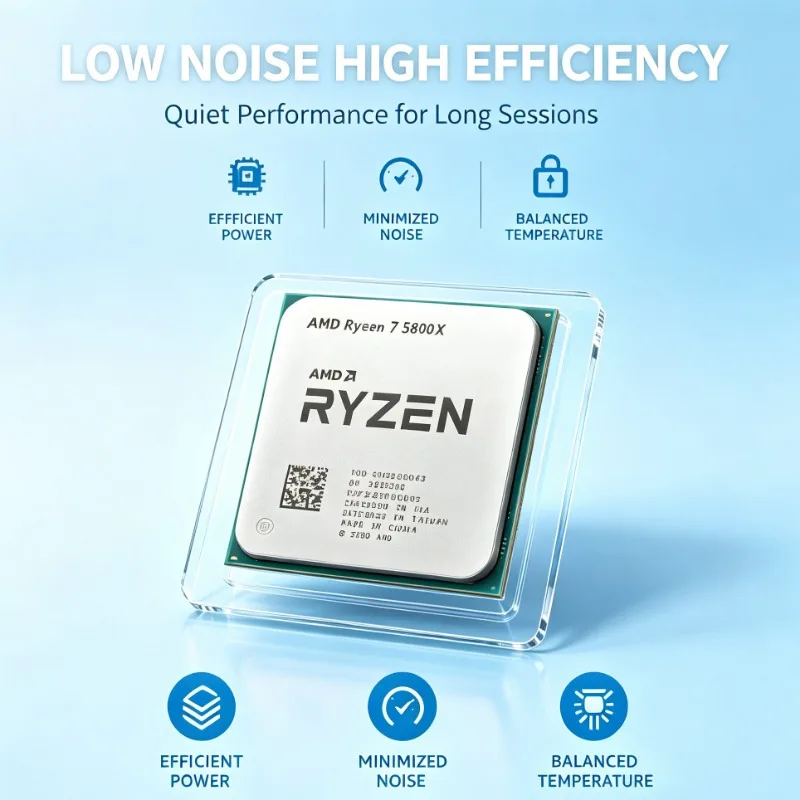 R7 5800X AM4 Socket Processor 8‑Core 16‑Thread 7nm Manufacturing Process 32MB L3 Cache 3.8‑4.7GHz DDR4 No Fan