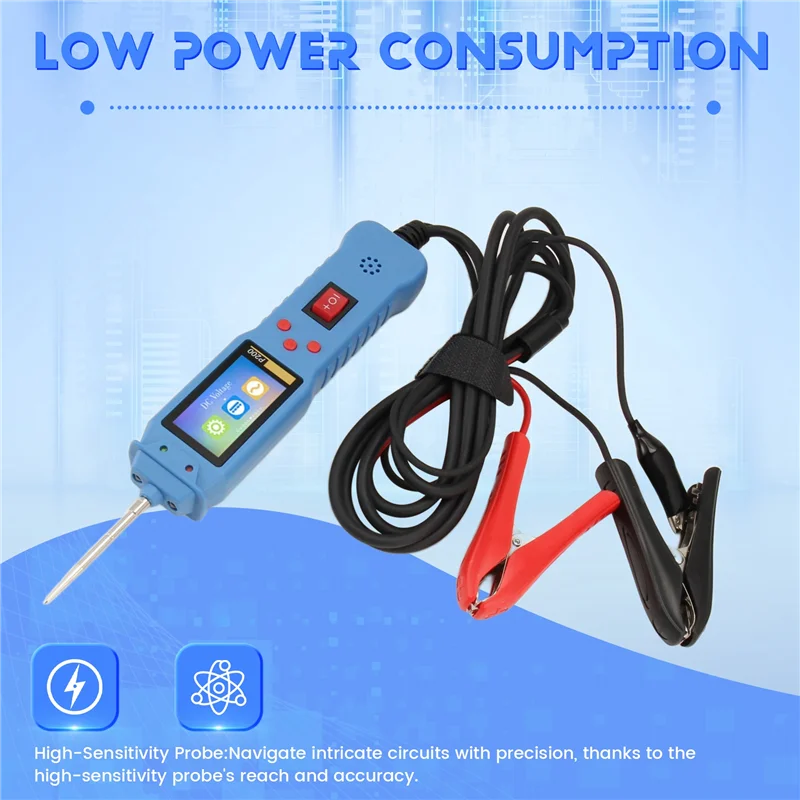 12 24V P200 Tester di circuito automobilistico Sonda di circuito di alimentazione Tester elettrico Continuità Tensione Lampada Luce di prova 2M