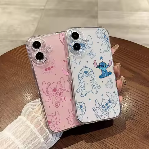 Disney Cartoon Stitch Case For Samsung Galaxy A55 A15 A54 5G A16 A35 A25 A56 A36 A26 S25 S24 Ultra S23 FE S21 S22 Plus Y2K Coque