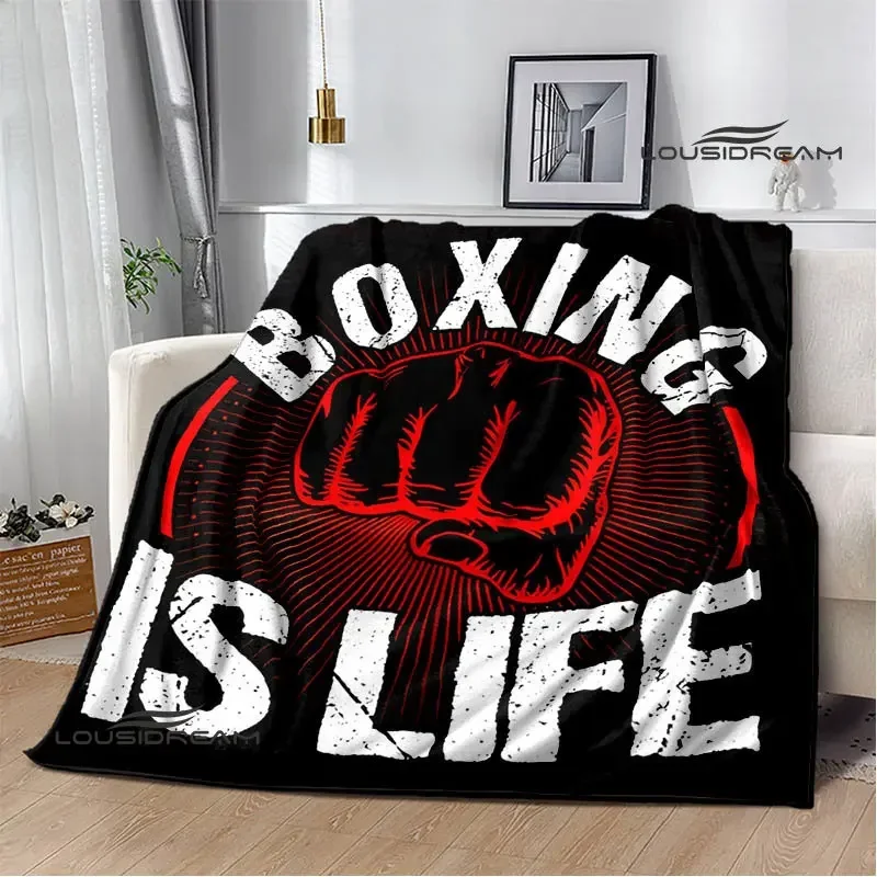 

3D boxing printed blankets Flange Warm blanket soft and comfortable home travel bed blanket picnic blanket birthday gift