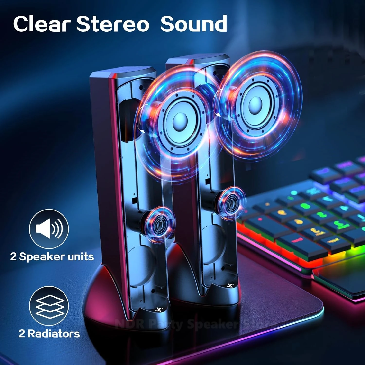 Color Lighting Game Computer Speaker 10W Wired USB Powered Desktop Bluetooth Speaker Dual-channel Stereo Speaker 3.5mm AUX Input