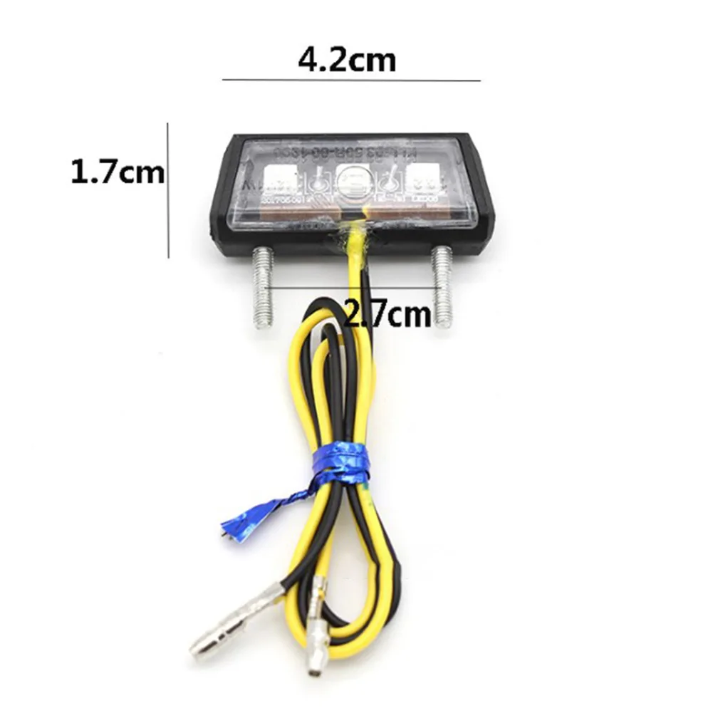 12V Motorcycle License Plate LED Light Universal Waterproof Motorcycle License Light LED Rear Tail Number Light 1W White