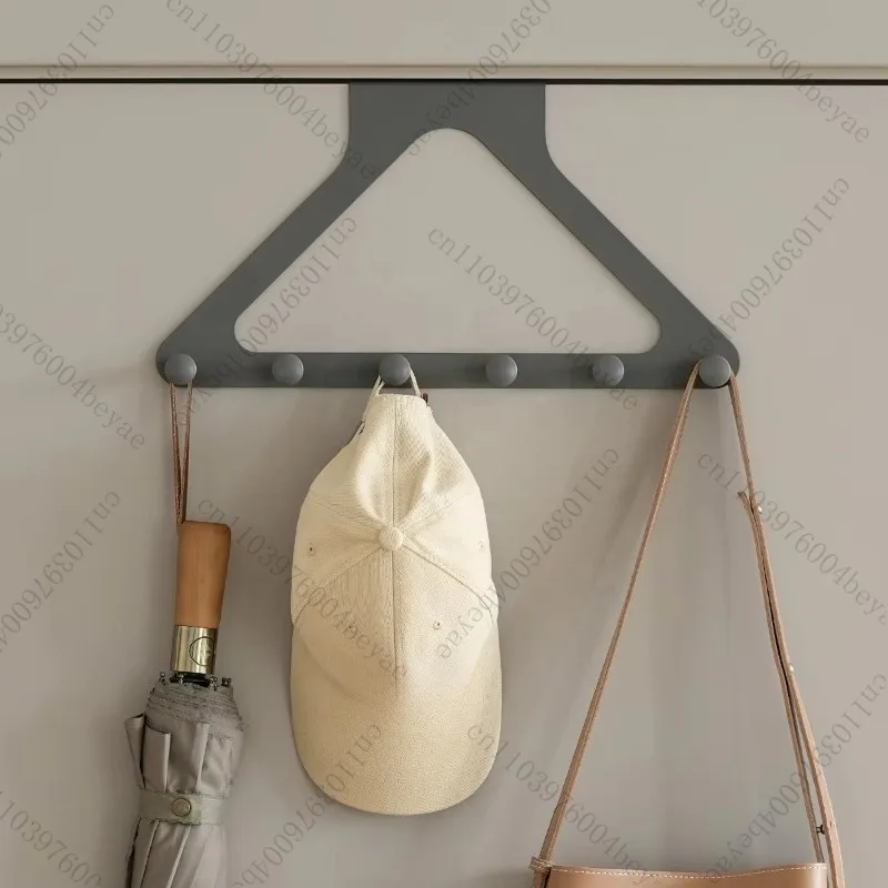 Metal Fashion Triangular Side Door Hanger Track Hook Family Storage Hanging Scarf Hat Wall No Punching Hook