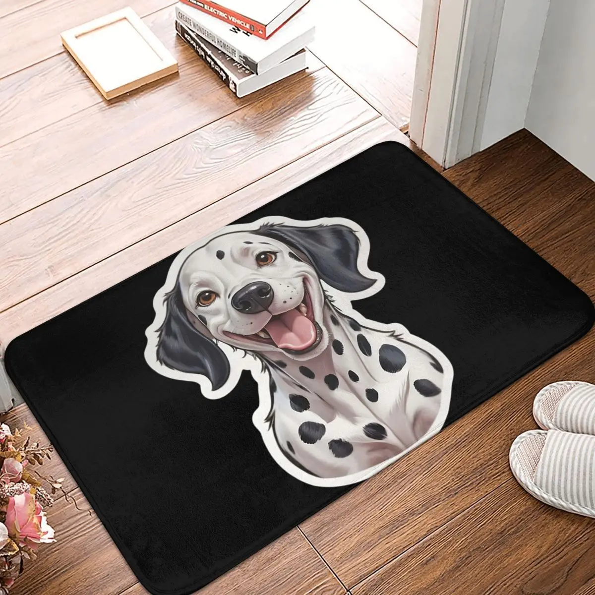 Adorable Dalmatian Puppy Non-slip Doormat Floor Mat Cushion Carpet Rug for Kitchen Entrance Bathroom Living room Footpad Mats