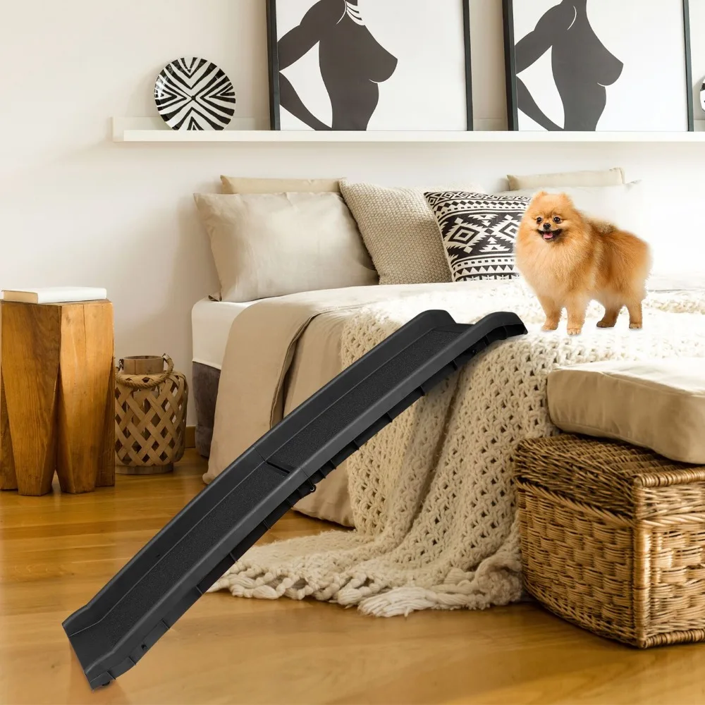 

Foldable Dog Pet Ramp Pickup Backseat Stair Step Travel Ladder For Car SUV Truck for Pet, Non-Slip Pet Ramp with Raised Siderail