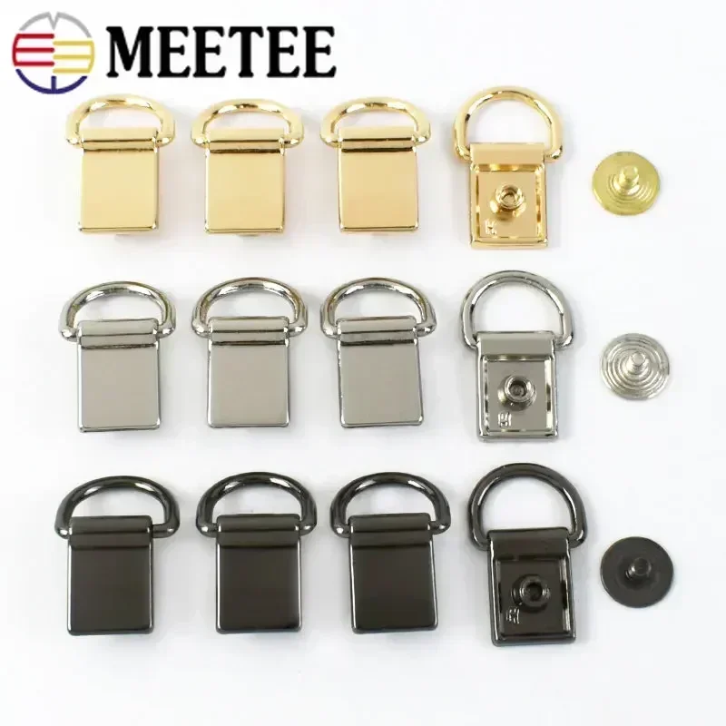 10/20Pcs D Ring Bag Side Clip Buckles Metal Screw Handbag Handle Hanger Clasps Leather Strap Connector Hook DIY Repair Hardware