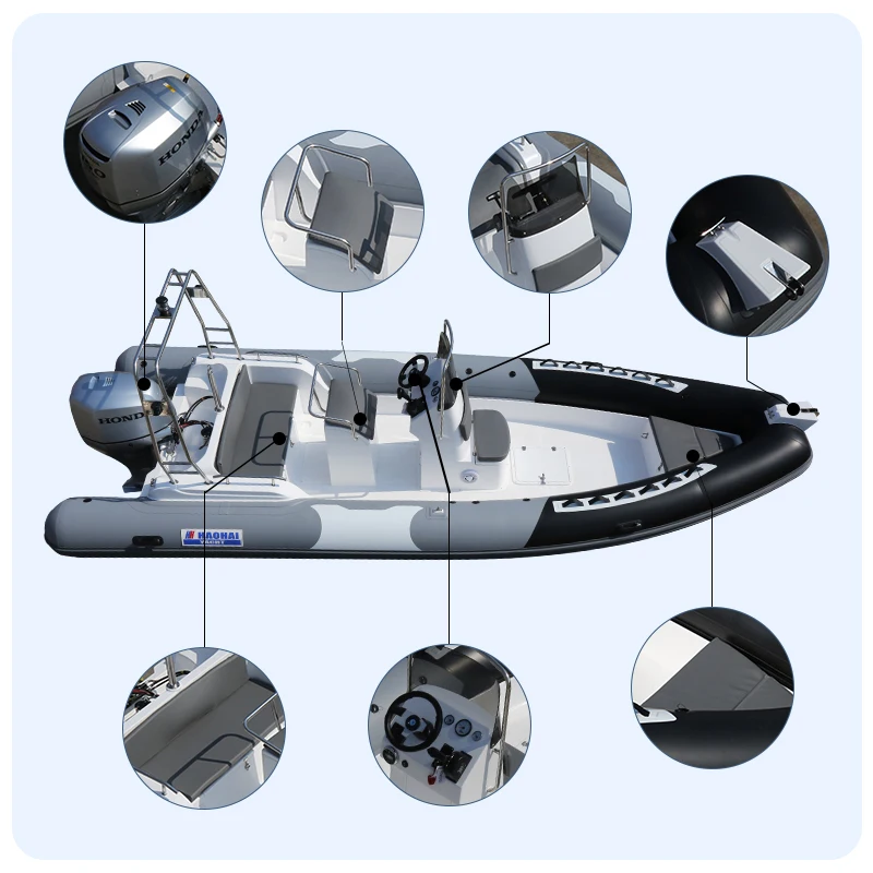 Cabin Cruiser Rigid Passenger Rib Boat Inflatable Sport Rafting With Engine Combo Set For Ocean Fishing