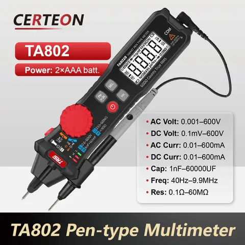 Pen Style Multimeter True RMS NCV Voltage Tester Auto Ranging Digital Multimeter AC DC Capacitance Frequency