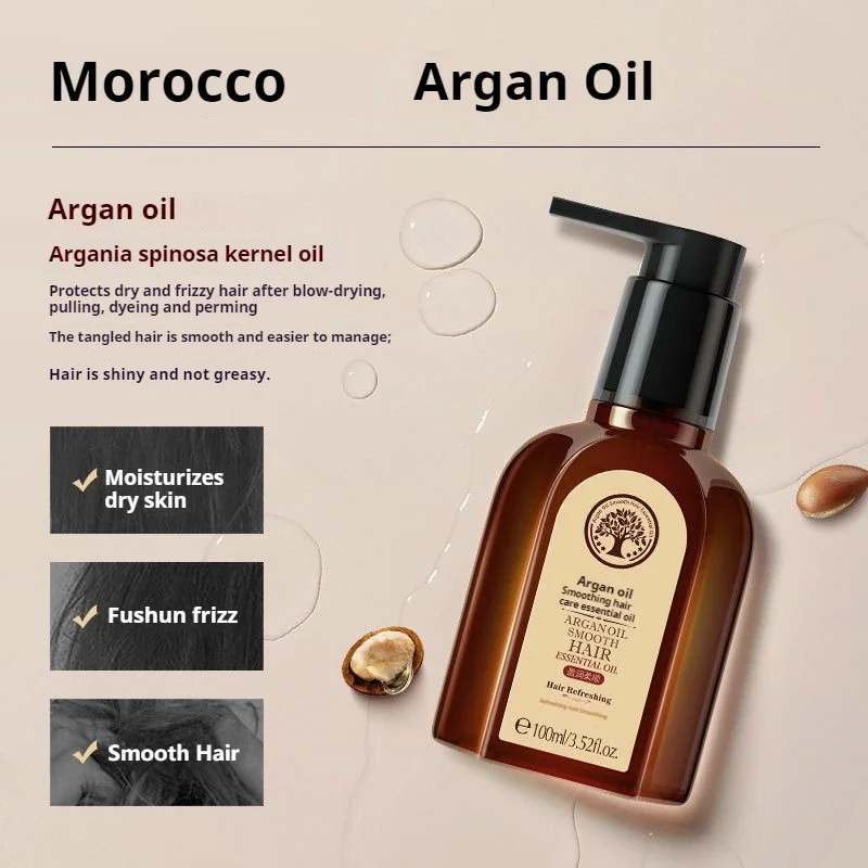 

Multi-functional Hair Care Products LAIKOU 100ml Pure Argan Morocco Hair Essential Oil Argan Essence Nourish for Dry Hair Types