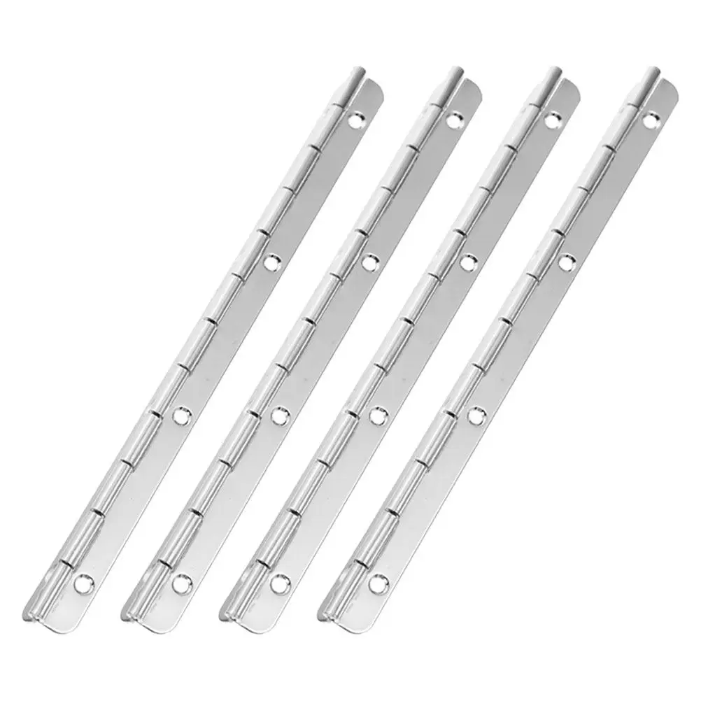 4Pcs Heavy Duty Stainless Steel Piano Hinges 12 Inch Long Smooth Action Hinges for Wooden Boxes Luggage Furniture Boats Cabinets