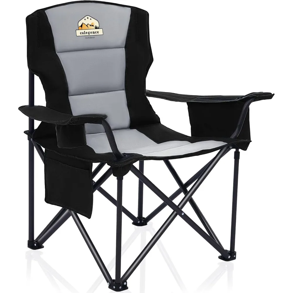 Oversized Camping Outdoor Heavy Duty Chair Support 450 LBS Carry Bag Included, Heavy People Padded Folding Camp Chairs