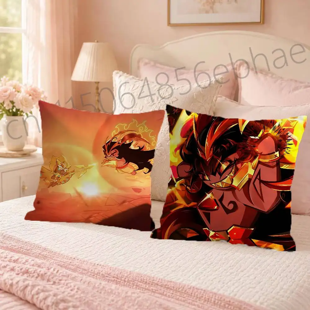 FOR Burning Spice Cookie Throw Pillow Cover 2D Double-Sided Print Soft Cushion Case for Home Sofa Bedroom Car