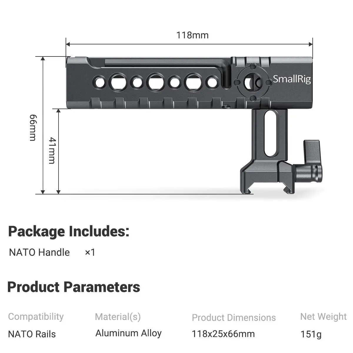 SmallRig DSLR Camera Top handle grip Camcorder Stabilizing NATO Handle Quick Release for A6500 for BMPCC 4K 6K Cage 1955