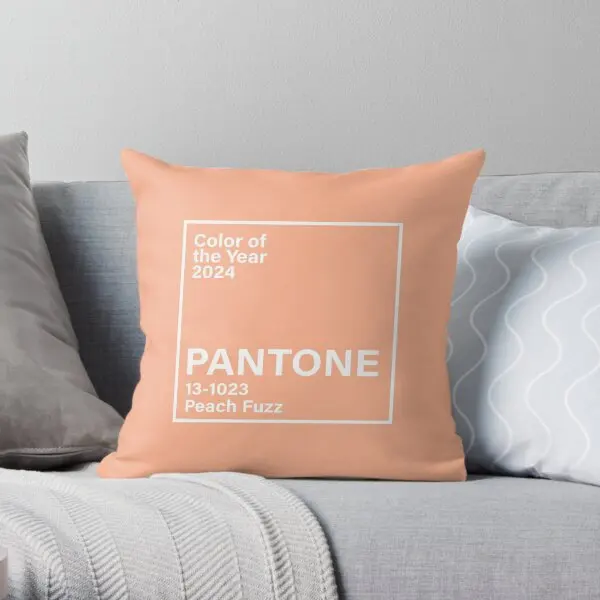 

Pantone 13 1023 Peach Fuzz Pantone Color Printing Throw Pillow Cover Waist Wedding Bed Decorative Pillows not include One Side