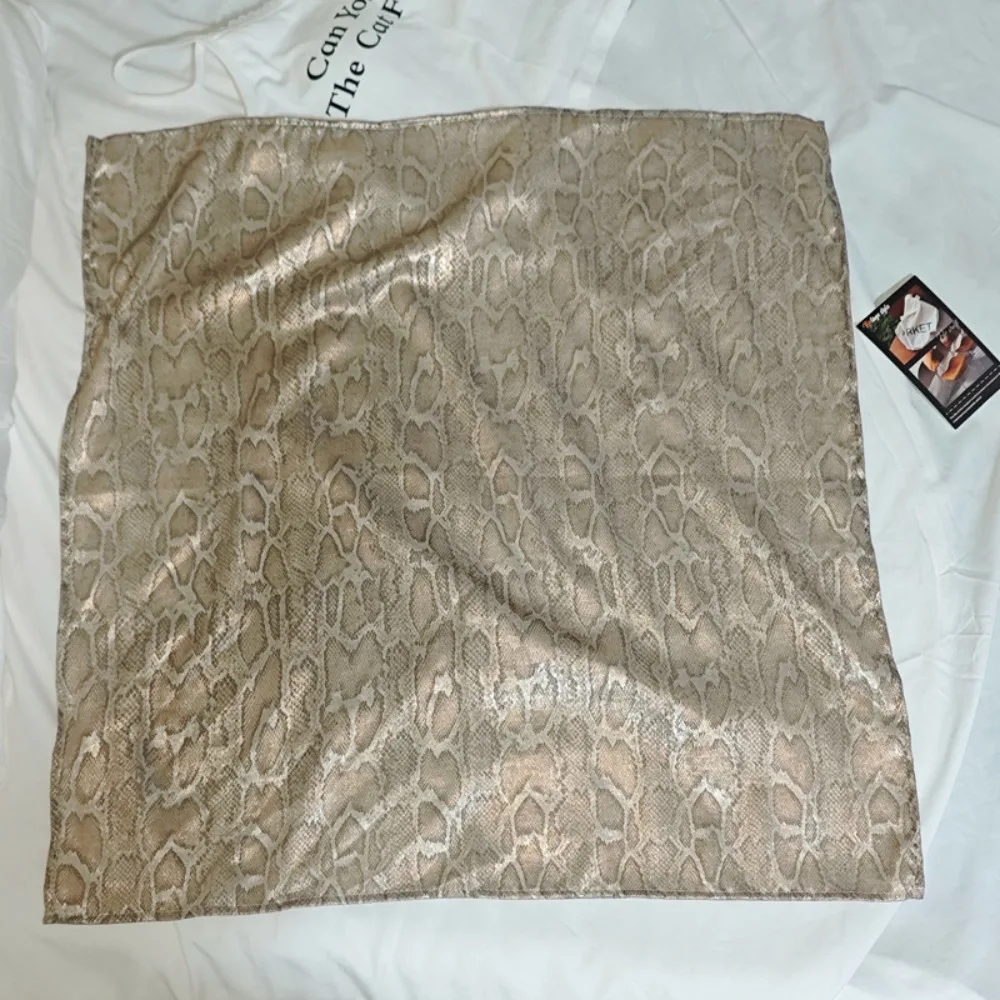 Fashion Y2K Snake Print Hair Scarf Soft Square Serpentine Hair Band Hip Hop Turban Snake Punk Bandana Streetwear