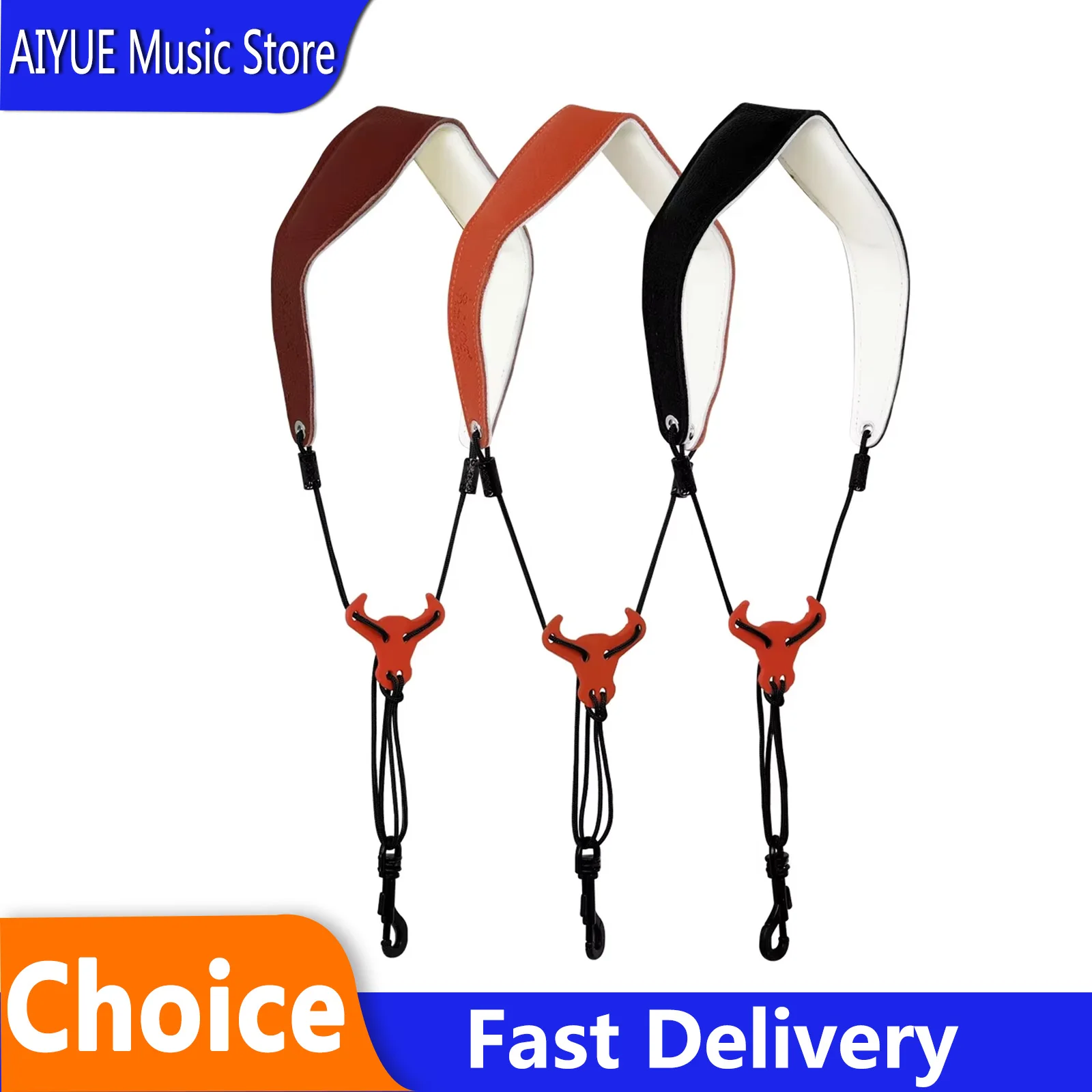 

SLADE Saxophone Strap Neck Strap Soprano Alto Tenor Saxophone Universal Strap Cowhide Woodwinds Instrument Saxphone Parts