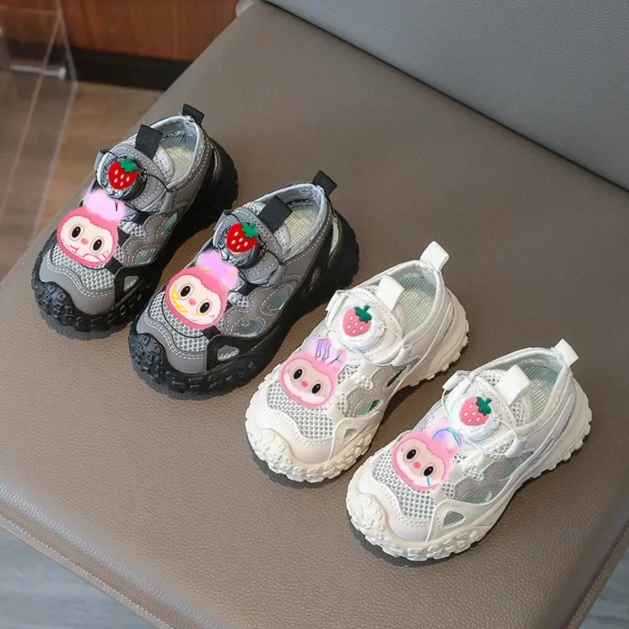 

miniso Girl Breathable Beach Shoes Summer Sneakers for 12labu1 Boys Sandals baby running Shoes childrens cute Mesh Casual Shoes