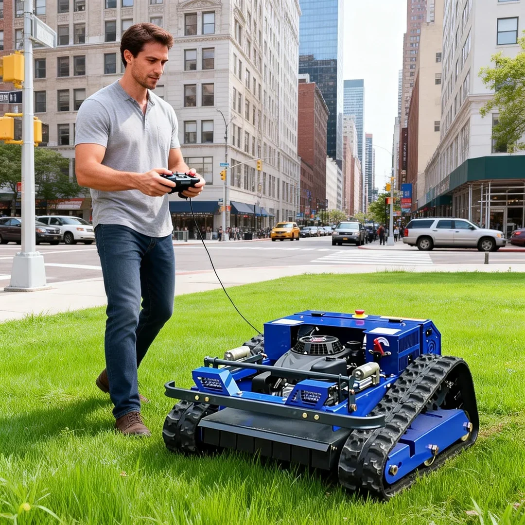 

Робот-газонокосилка с дистанционным управлением на заказ — одобренная CE и EPA модель на резиновых гусеницах для любых типов местности, для сельского хозяйства