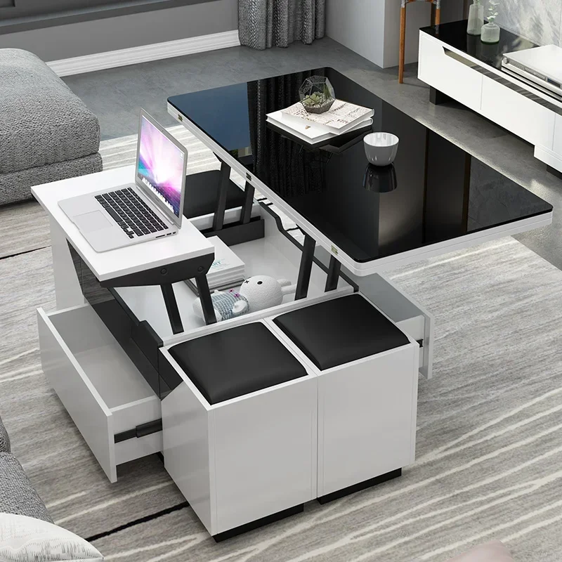 

Multifunctional coffee table dining dual-purpose electric lifting and folding apartment living room modern simpleTV cabinet