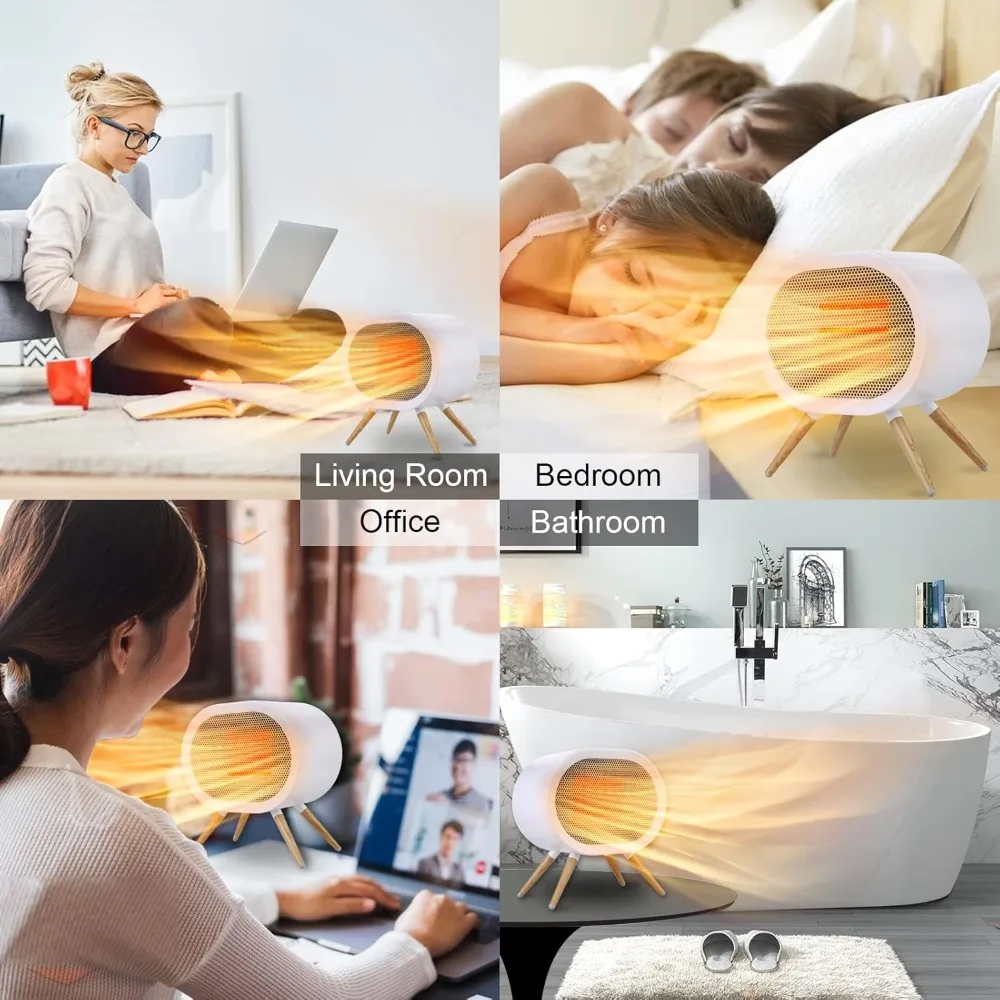 Space Heater, 1000W Small Space Heaters for Indoor Use, 3 Mode PTC Fast Heating Energy Efficient Ceramic Heater, Portable Mini