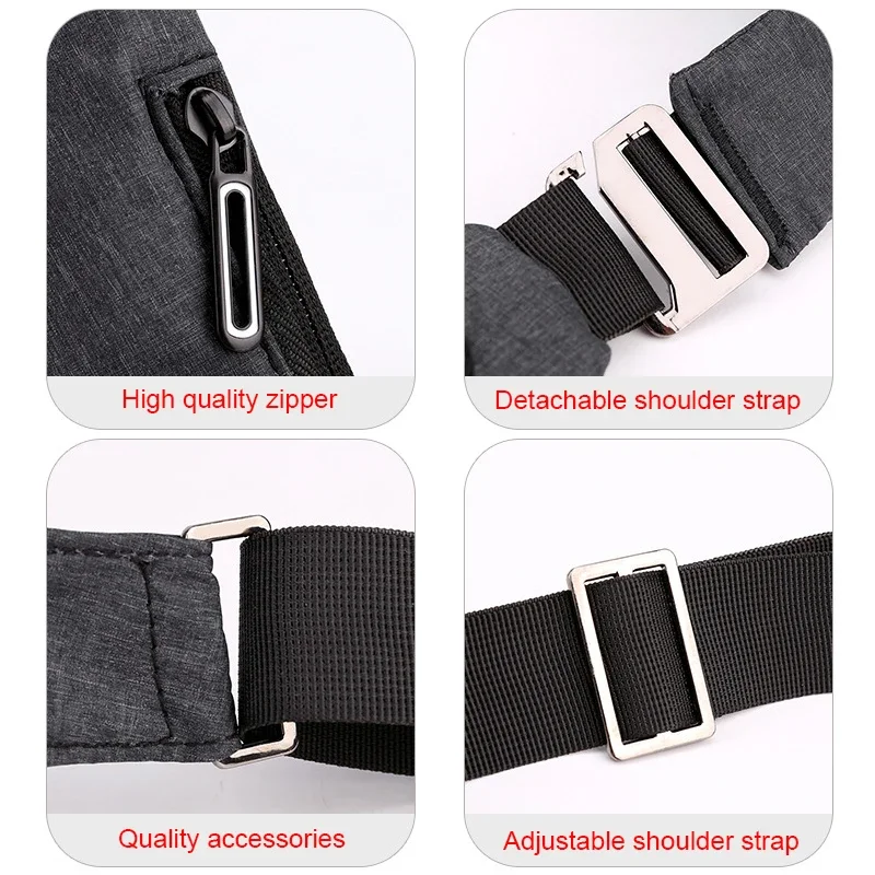 Men Sling Chest Bag Anti-Theft Single Shoulder Messenger Bag For Sport Earphone Reflective Cross Jack Design Boy Bags Strip Body